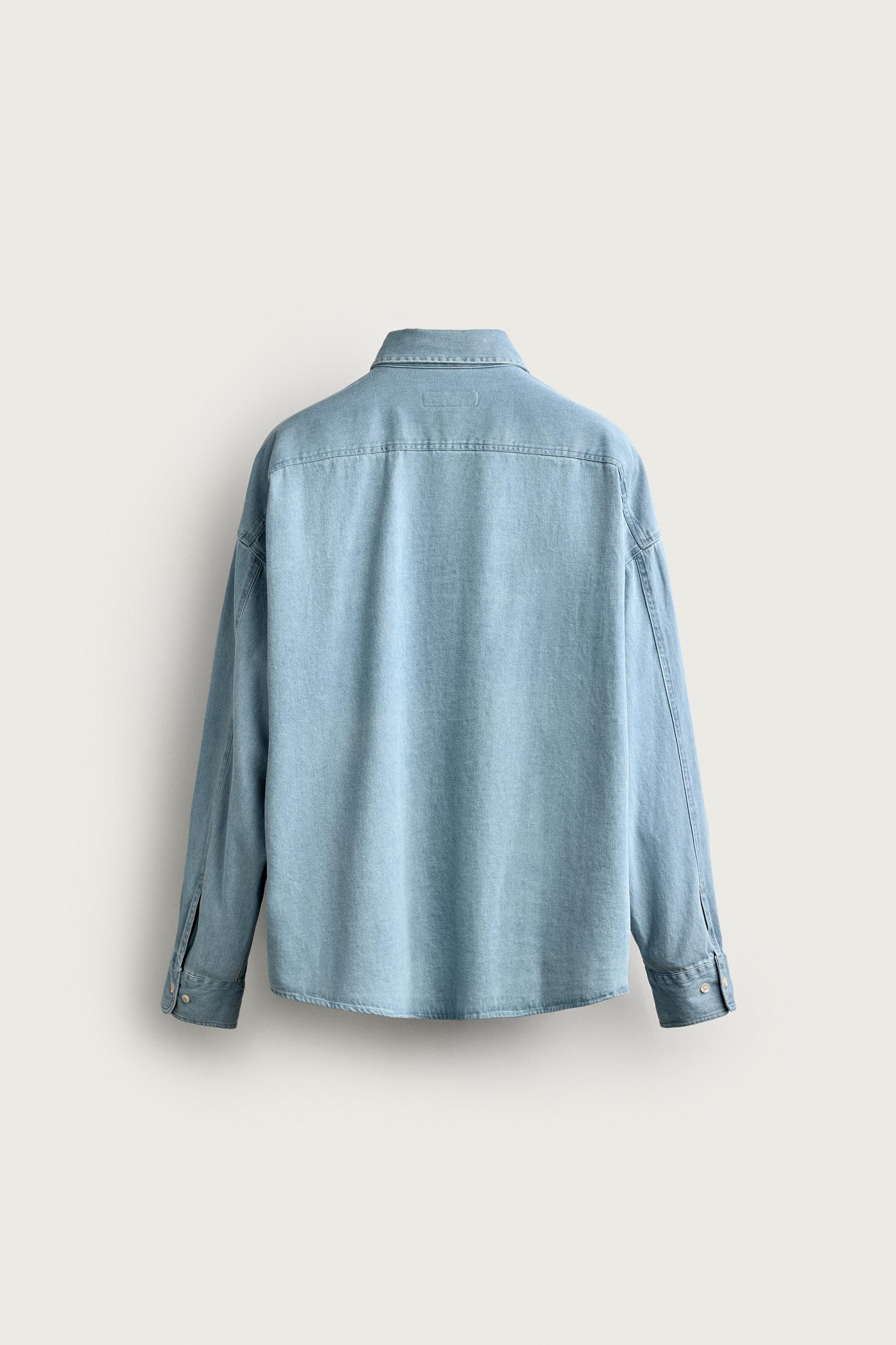 RELAXED-FIT EMBROIDERED DENIM SHIRT